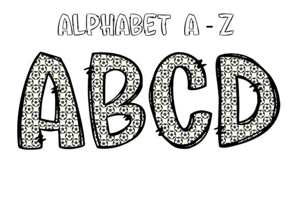 A Designer's First Impression of Football Alphabet Soccer Doodle Letters
