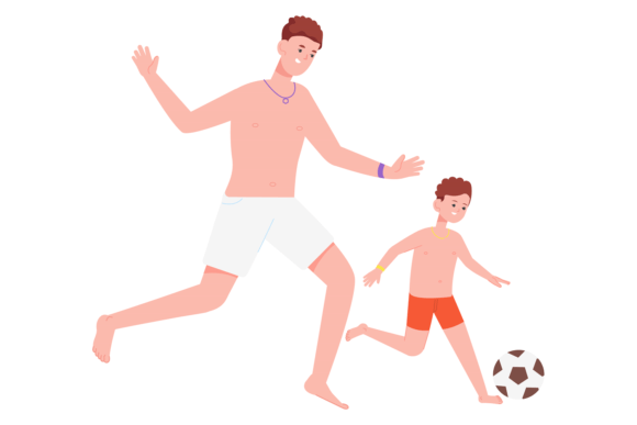 A Playful Illustration for Family & Sports Content Graphics