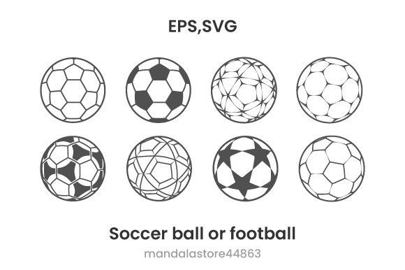 Black and White Sports Ball Graphics for Commercial Products