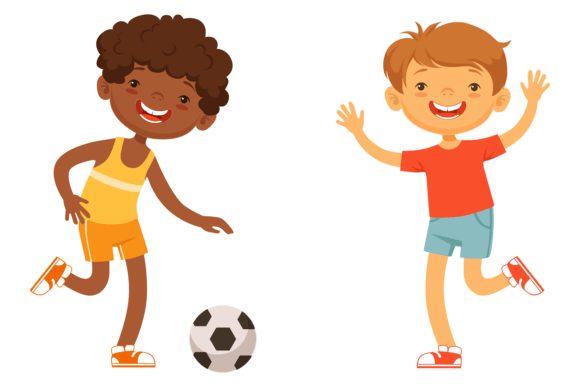 Boys Playing Soccer Graphics: Happy Kids Illustrations Review