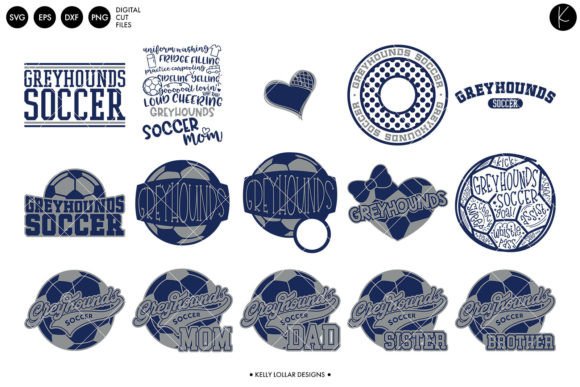 Greyhound Soccer Graphics: A Crafter's Mascot Design Bundle