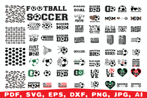 Soccer Svg Bundle, Soccer Quotes Svg Graphics & Illustrations
