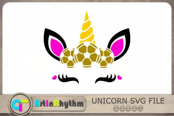 Soccer Unicorn Head Vector for Crafts & Graphics